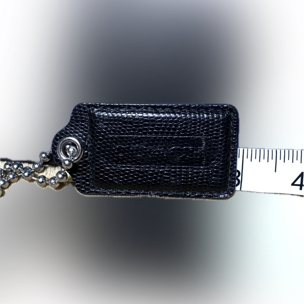 COACH Reptile Stamped Leather XLarge Key Fob Bag Charm Keychain Hang Tag 3” Long